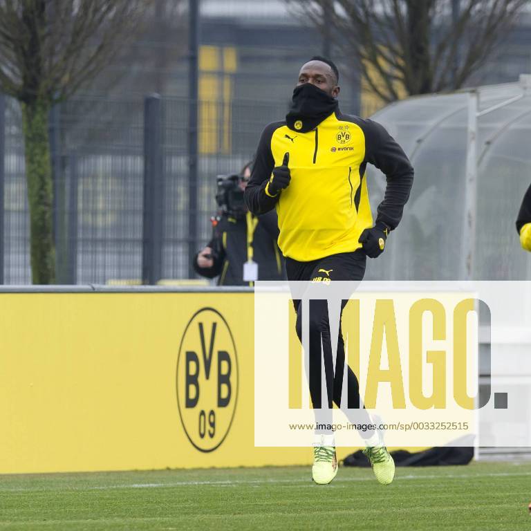 - SPORT Dortmund, Germany, 05.03.2018, Training BV Borussia Dortmund, BVB, Usain Bolt laeuft ( DeFodi053