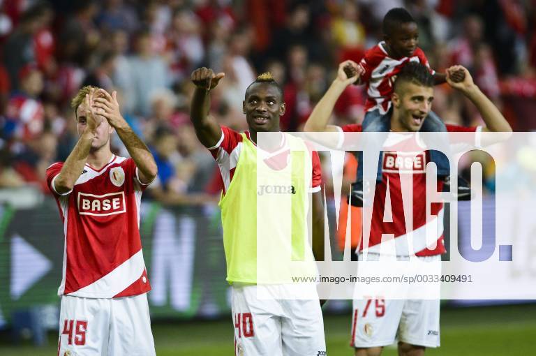 - LIEGE, BELGIUM: Standard d Francois Marquet, Standard s Paul-Jose Mpoku Ebunge and Standard s Alpasian Ozturk celebrate after winning a soccer game between Belgian First Division soccer team Standard de Liege and Belarus soccer team FC Minsk, the return leg of the Play-offs of the Europa League competition in Liege, Belgium, Thursday 29 August 2013. Standard won the first leg 0-2. LAURIExDIEFFEMBACQ x45519892x