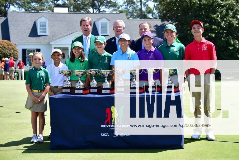 The winners of the Drive Chip & Putt National Finals pose together at Augusta National Golf Club during Masters week on April 1, 2018 in Augusta, Georgia. AUG20180401316 KEVINxDIETSCH