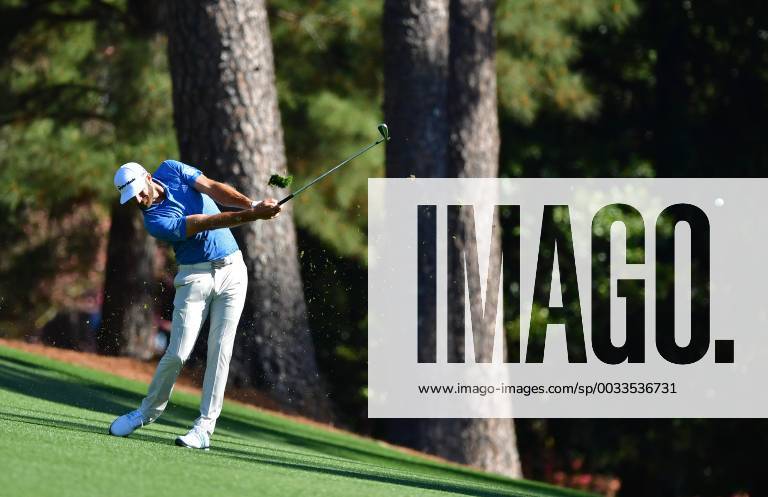 Dustin Johnson hits on the 2nd fairway during a practice round before the start of the Masters at Augusta National Golf Club, on April 2, 2018 in Augusta, Georgia. AUG20180402301 KEVINxDIETSCH