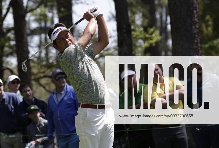 Yuta Ikeda of Japan hits his tee shot on the 4th hole in the 1st round of the 2018 Masters Tournament at the Augusta National Golf Club in Augusta, Georgia, on April 5, 2018. AUG20180405145 JOHNxANGELILLO