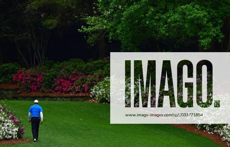 Tiger Woods walks to the 13th tee during the third round of the 2018 Masters Tournament at the Augusta National Golf Club in Augusta, Georgia, on April 7, 2018. AUG20180407309 KEVINxDIETSCH