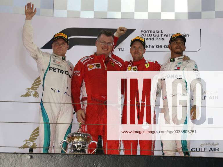 Valtteri Bottas; Sebastian Vettel, Lewis Hamilton; Mercedes Grand Prix, formula 1 GP, Bahrain in Manama Shakir 08.04.2018 Photo:mspb Lukas Gorys Valtteri Bottas; Sebastian Vettel, Lewis Hamilton; formula 1 GP, Bahrain 2018