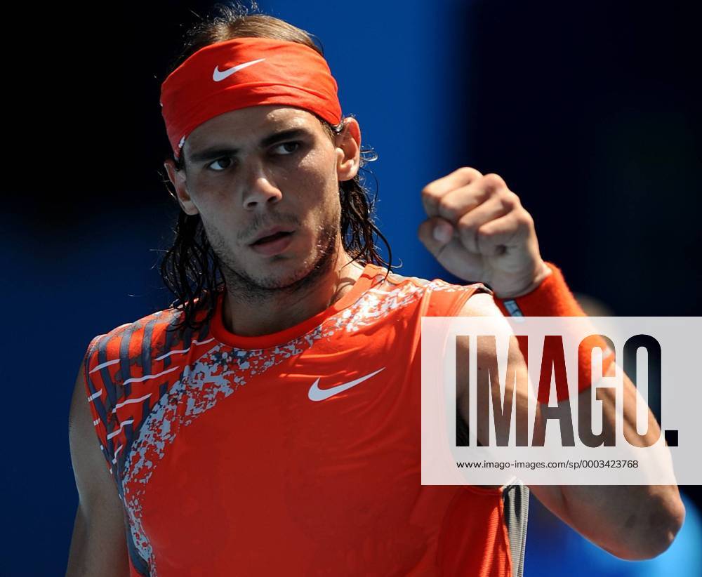 Rafael Nadal (Spanien) jubelt - Tennis Herren Australian Open 2008, Grand Slam, ATP Tour Einzelbild Melbourne Tennis Herren Australian Open 2008, Grand Slam, ATP Tour Einzelbild Melbourne