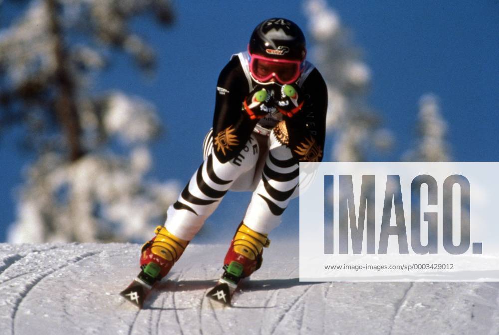 Katja Seizinger (Deutschland) Alpiner Skilauf OS Winter Damen Olympische Spiele 1994, Winterspiele, Ski Alpin, Skisport, Super G Einzelbild Lillehammer Dynamik, Alpiner Skilauf OS Winter Damen Olympische Spiele 1994, Winterspiele, Ski Alpin, Skisport, Super G Einzelbild Lillehammer Dynamik,