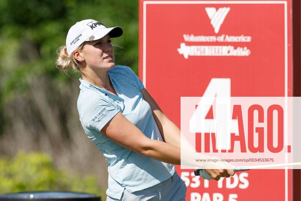 THE COLONY, TX - MAY 05: Olafia Kristinsdottir of Iceland hits her tee shot on 4 during the LPGA Golf Damen Volunteers of America Texas Classic on May 5, 2018 at the Old American Golf Club in The Colony, TX. (Photo by Andrew Dieb Icon Sportswire) GOLF: MAY 05 LPGA - Volunteers of America Texas Classic Icon180505277