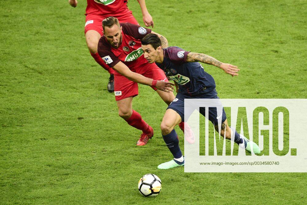 DI MARIA Angel (PSG) vs Romauld Marie (Les Herbiers) FOOTBALL : Les herbiers vs PSG - Finale de la Coupe de France - St Denis - 08 05 2018 JBAutissier Panoramic