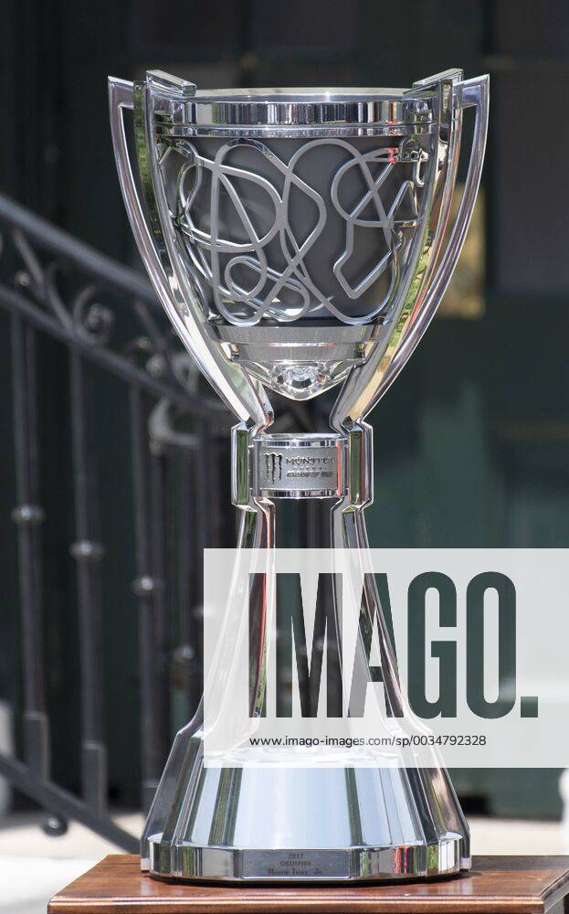 Washington, District of Columbia, United States of America - Monster Energy NASCAR Motorsport USA Cup Series award on display prior to United States President Donald J. Trump hosts Martin Truex Jr., the NASCAR Cup Series champion, and his team, on the South Lawn of the White House in Washington, DC on Monday, May 21, 2018. Truex competes full-time in the Monster Energy NASCAR Cup Series for Furniture Row Racing..Credit: CNP Trump hosts Martin Truex Jr. - ZUMAs152 83293611st