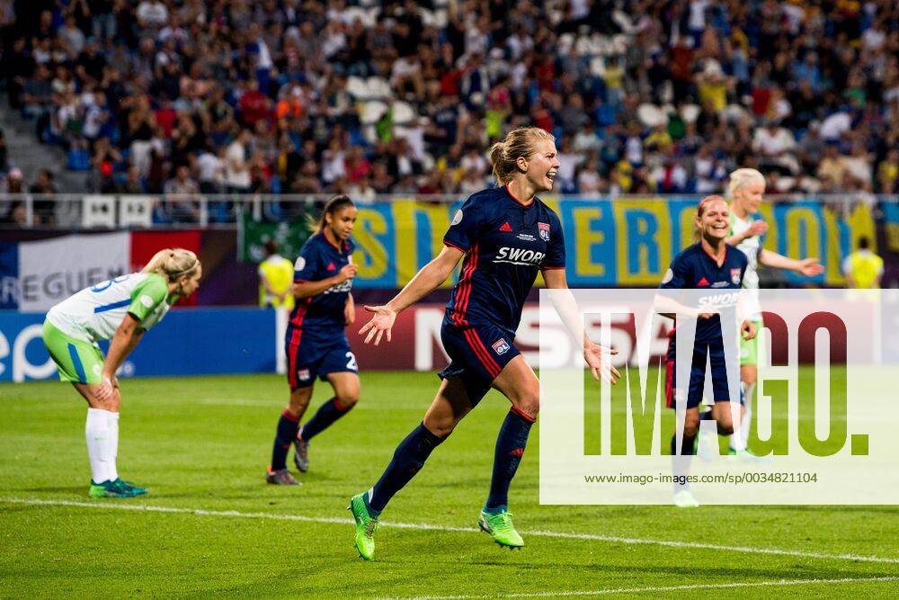 Ada Hegerberg of Lyon celebrates after 3-1 during the UEFA Women s Champions League final between VfL Wolfsburg and Olympique Lyonnais on May 24, 2018 in Kyiv. Photo: Vegard Wivestad Grott BILDBYRAN kod VG 170174