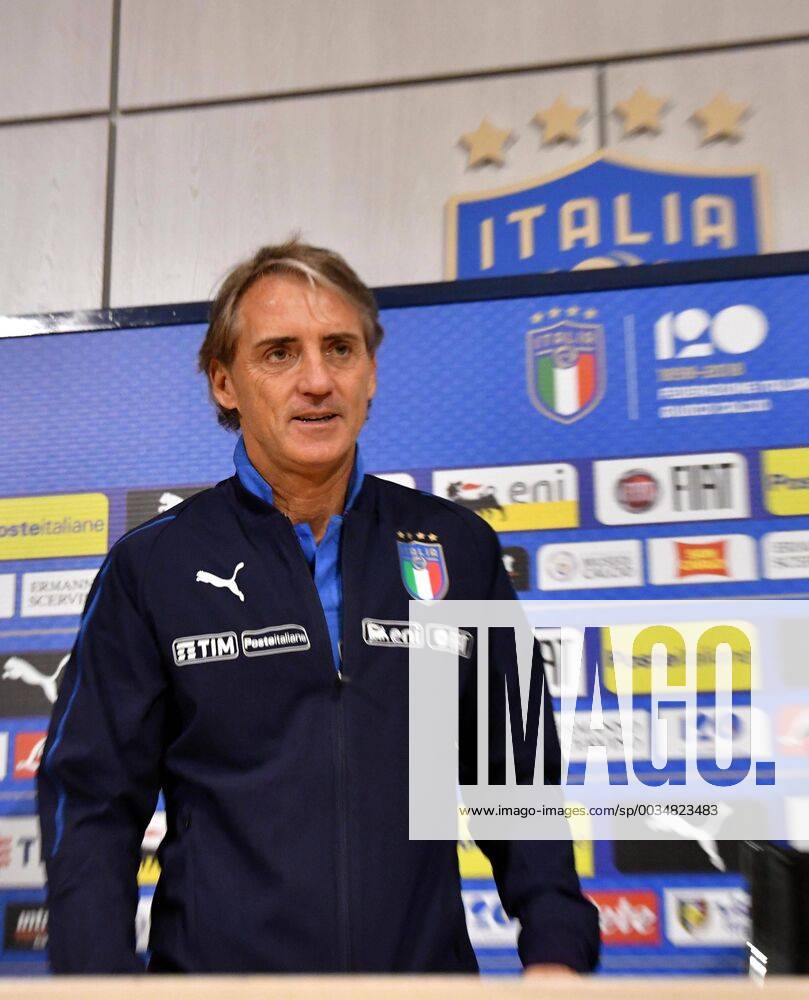 IPP20180524 Football - soccer: FIFA World Cup WM Weltmeisterschaft Fussball 2018 Russia, Preparation national team Nationalteam Of Italy, roberto mancini allenatore italia in conferenza stampa - (Verwendung nur in Deutschland - GERMANY ONLY) *** IPP20180524 Football soccer FIFA World Cup 2018 Russia National Team Of Italy roberto mancini allenatore italia in conferenza stampa Use only in Germany GERMANY ONLY