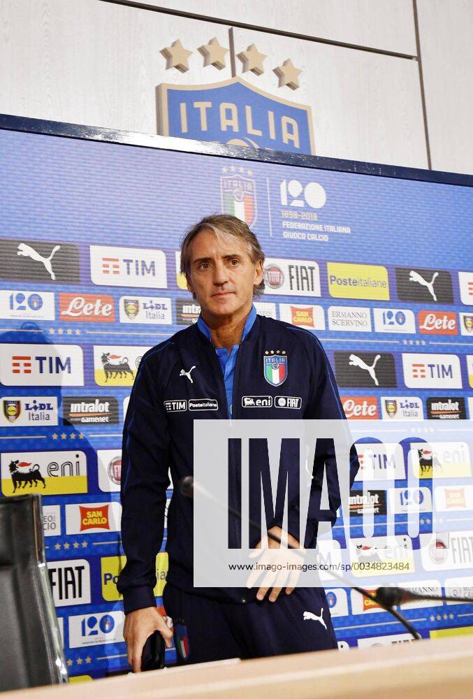 IPP20180524 Football - soccer: FIFA World Cup WM Weltmeisterschaft Fussball 2018 Russia, Preparation national team Nationalteam Of Italy, roberto mancini allenatore italia in conferenza stampa - (Verwendung nur in Deutschland - GERMANY ONLY) *** IPP20180524 Football soccer FIFA World Cup 2018 Russia National Team Of Italy roberto mancini allenatore italia in conferenza stampa Use only in Germany GERMANY ONLY