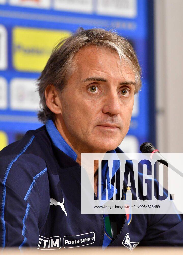 IPP20180524 Football - soccer: FIFA World Cup WM Weltmeisterschaft Fussball 2018 Russia, Preparation national team Nationalteam Of Italy, roberto mancini allenatore italia in conferenza stampa - (Verwendung nur in Deutschland - GERMANY ONLY) *** IPP20180524 Football soccer FIFA World Cup 2018 Russia National Team Of Italy roberto mancini allenatore italia in conferenza stampa Use only in Germany GERMANY ONLY