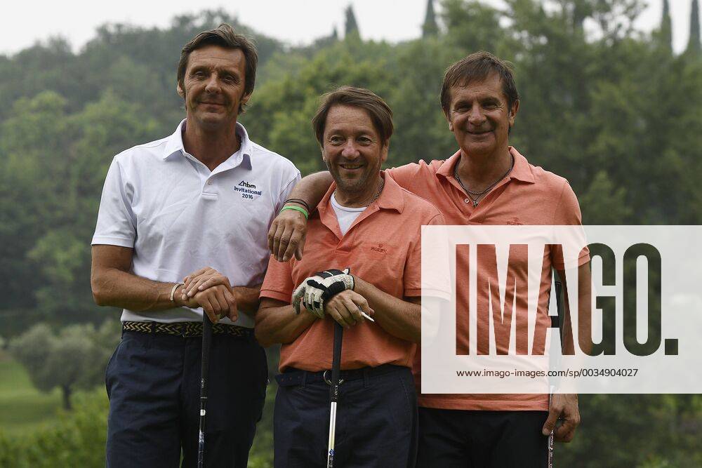 Photo Richard Morgano - LaPresse 30 May 2018 - Brescia (Italy) Golf Garda Golf - Soiano del Garda 75& xb0; Open D Italia Rolex Pro-AM In the pic: Guido Bossini, Marco Veschetti, Renato Gnutti