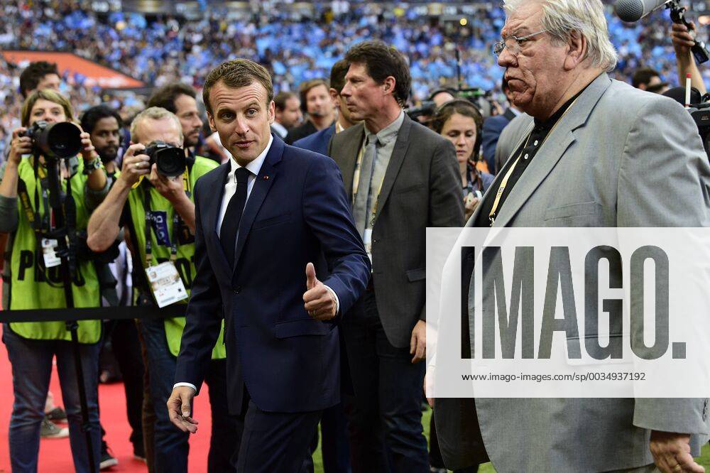 Emmanuel Macron - president de la Republique RUGBY : Montpellier vs Castres - Finale Top14 - 02 06 2018 JBAutissier Panoramic