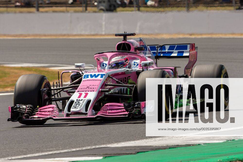 6th July 2018, Silverstone Circuit, Silverstone, England; British Formula One Grand Prix, Friday free practice; Sergio Perez in his Sahara Force India F1 Team Force India Mercedes VJM11 ActionPlus12044468 TimxWilliams