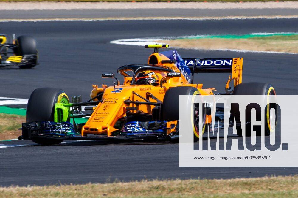 6th July 2018, Silverstone Circuit, Silverstone, England; British Formula One Grand Prix, Friday free practice; Stoffel Vandoorne in his McLaren F1 Team McLaren Renault MCL33 ActionPlus12044457 TimxWilliams