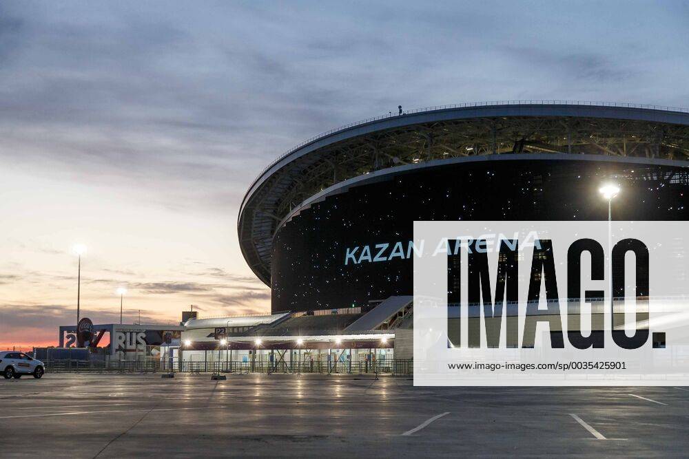 1 Jahr bis WM 2022: Historie, Stadien und Architektur Kasan, Russland, 06.07.2018, FIFA Weltmeisterschaft, Viertelfinale, Brasilien - Belgien, Kasan Arena Aussenansicht ( DeFodi507