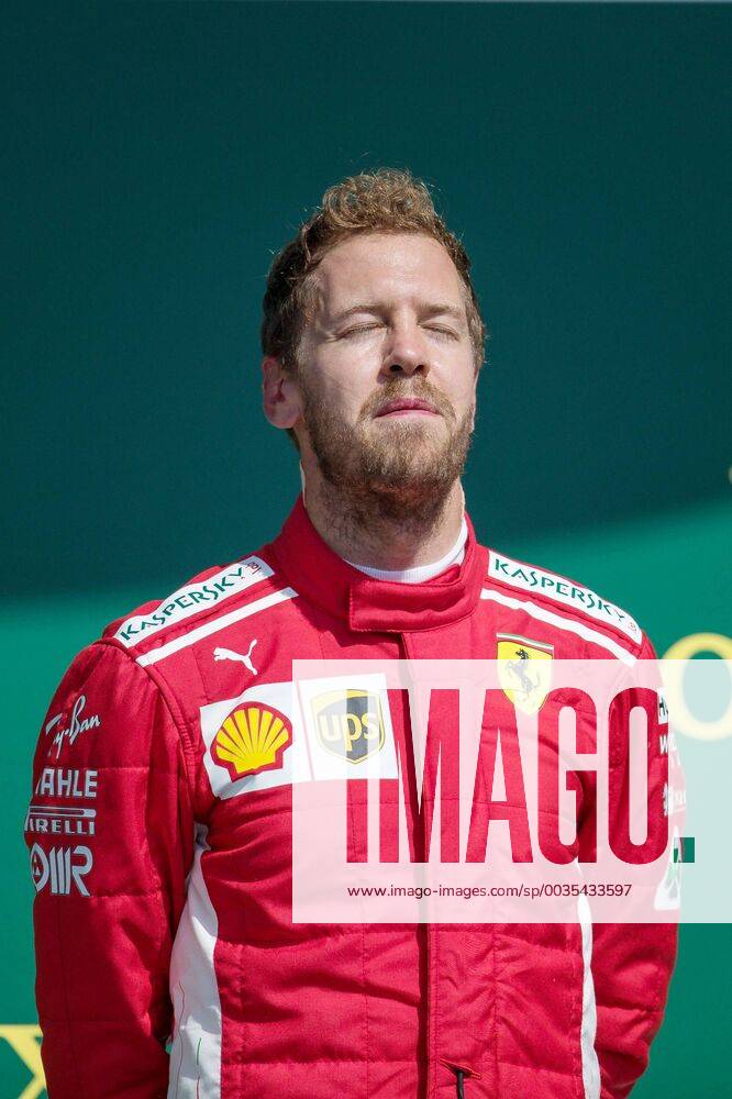 Sebastian Vettel (Scuderia Ferrari) nach dem Gewinn des Grossen Preis von Grossbritannien GBR, FIA, Formel 1, Grosser Preis von Grossbritannien, Rennen Silverstone