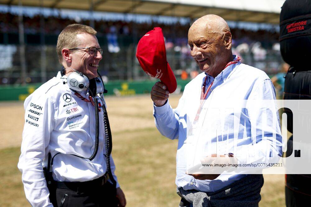 Motorsports: FIA Formula One World Championship WM Weltmeisterschaft 2018, Grand Prix of Great Britain, Andy Cowell, Niki Lauda (AUT, Mercedes AMG Petronas Motorsport), Silverstone Great Britain