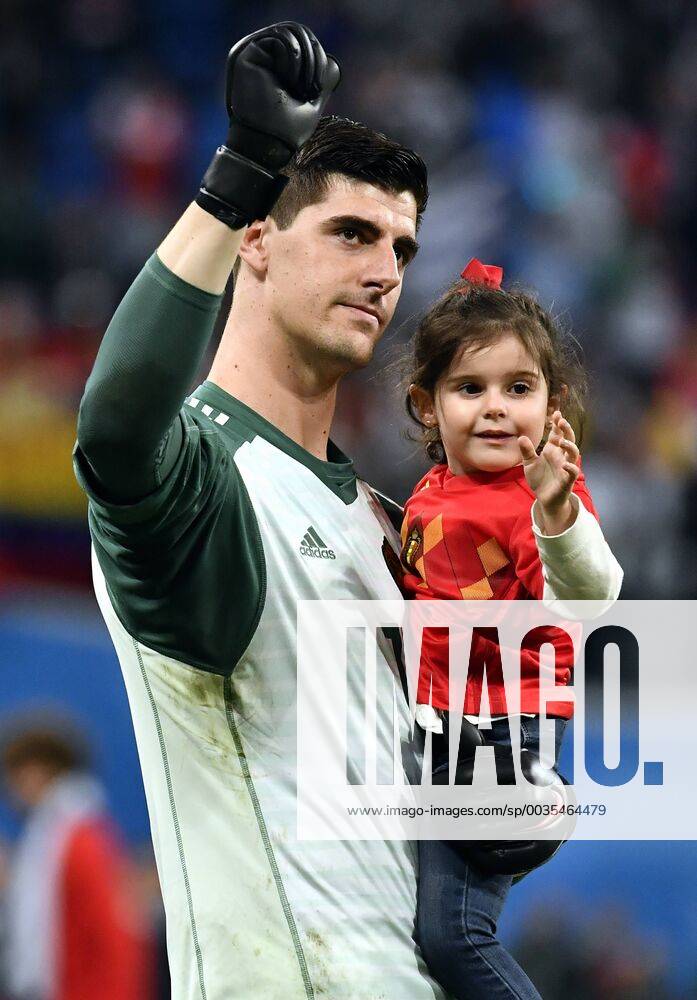 Belgium s goalkeeper Thibaut Courtois and his daughter pictured after the semi final match between the French national soccer team Les Bleus and Belgian national soccer team the Red Devils, in Saint-Petersburg, Russia, Tuesday 10 July 2018. DIRKxWAEM x05382360x