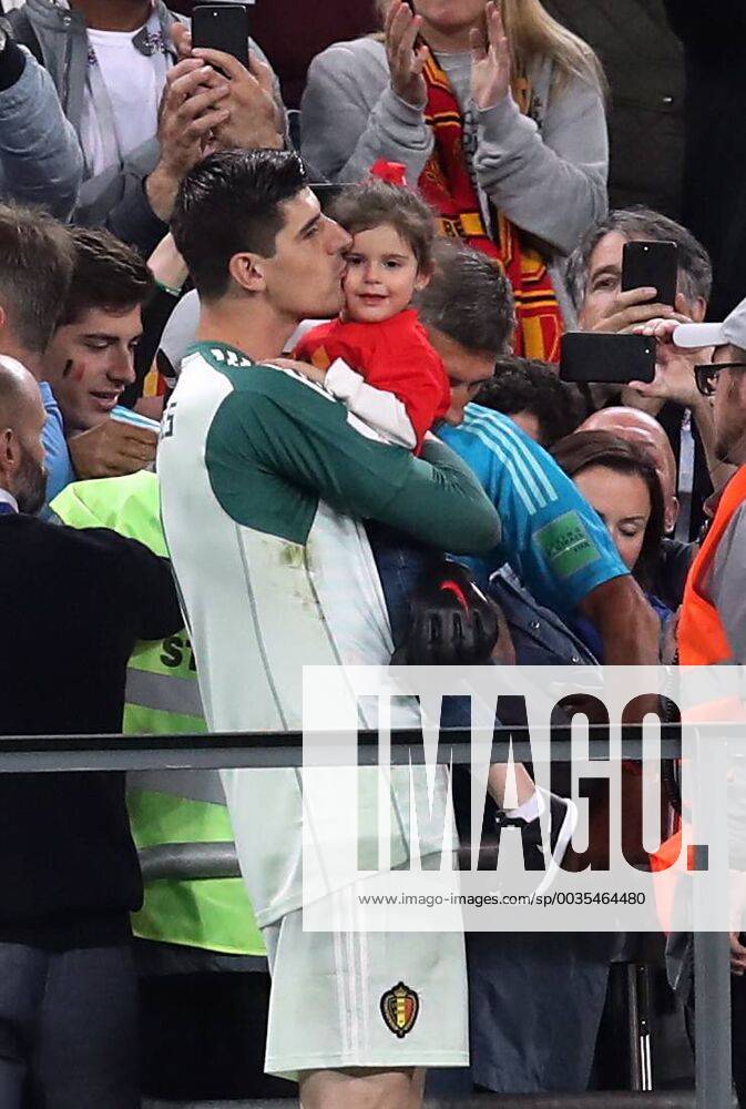 Belgium s goalkeeper Thibaut Courtois and his daughter pictured after the semi final match between the French national soccer team Les Bleus and Belgian national soccer team the Red Devils, in Saint-Petersburg, Russia, Tuesday 10 July 2018. BRUNOxFAHY x05382370x