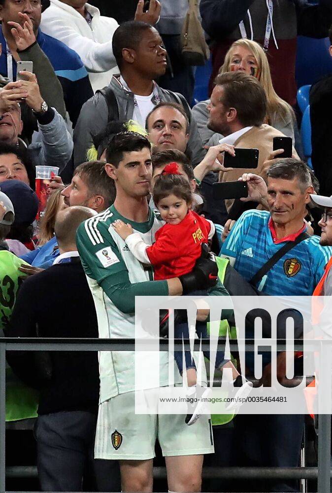 Belgium s goalkeeper Thibaut Courtois and his daughter pictured after the semi final match between the French national soccer team Les Bleus and Belgian national soccer team the Red Devils, in Saint-Petersburg, Russia, Tuesday 10 July 2018. BRUNOxFAHY x05382371x