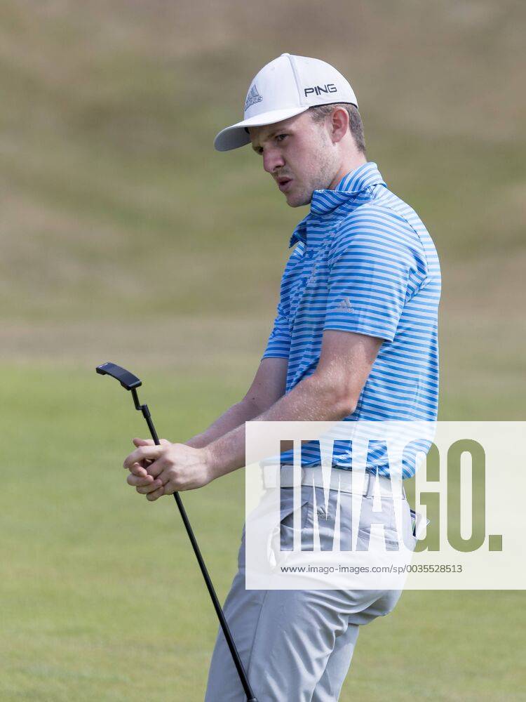 15th July 2018, Gullane Golf Club, Gullane, Scotland; Aberdeen Investments Scottish Open Golf, 4th round; Connor Syme reacts to his putt on the first ActionPlus12047870 AlanxRennie