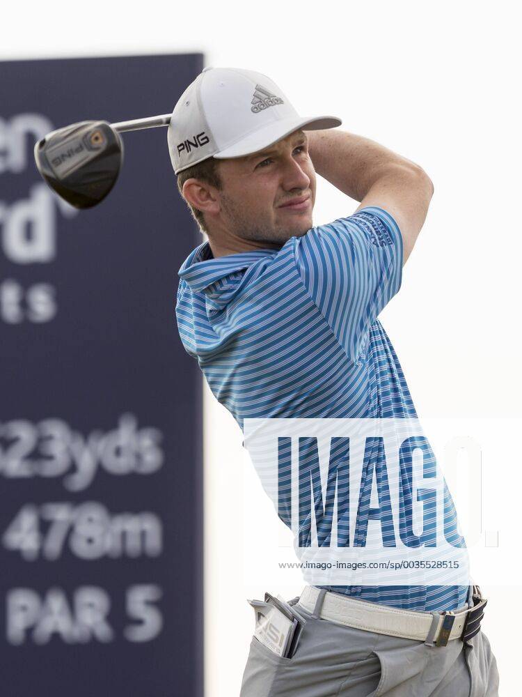 15th July 2018, Gullane Golf Club, Gullane, Scotland; Aberdeen Investments Scottish Open Golf, 4th round; Connor Syme with his shot from the second tee ActionPlus12047872 AlanxRennie