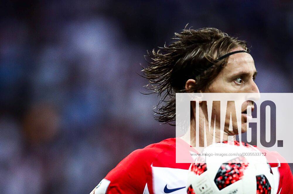 KW28 MOSCOW, RUSSIA - JULY 15, 2018: Croatia s Luka Modric in the 2018 FIFA World Cup WM Weltmeisterschaft Fussball Final match between France and Croatia at Luzhniki Stadium. Valery Sharifulin TASS TS089923