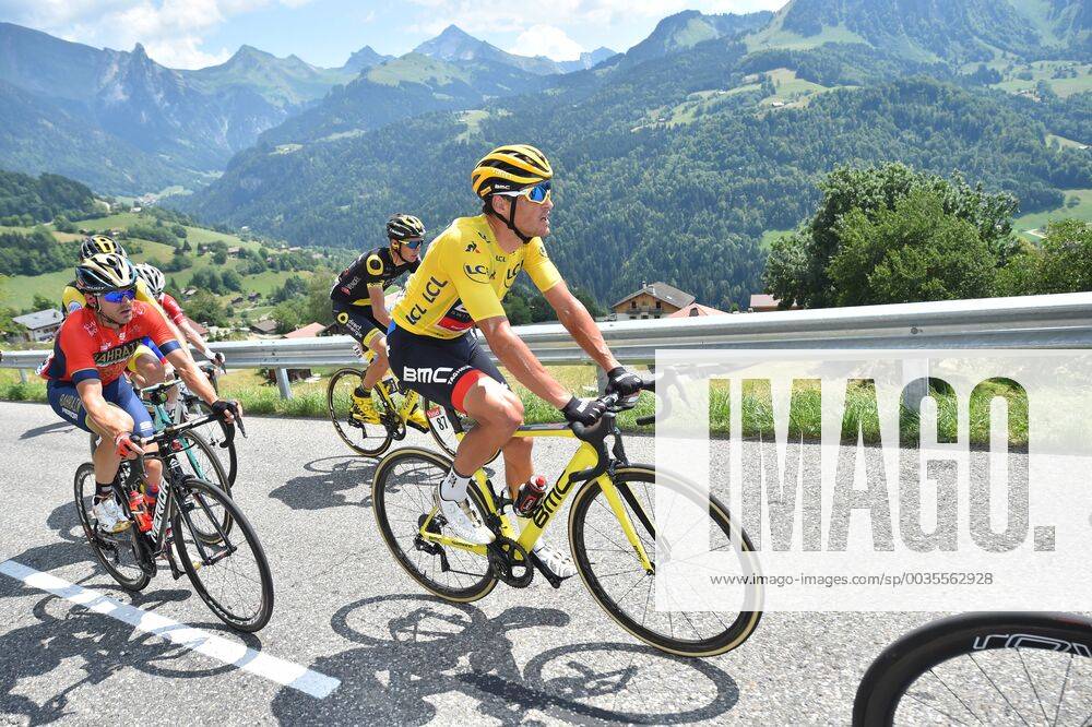 KW29 Belgian Greg Van Avermaet of BMC Racing wearing the yellow jersey of overal leader, rides the tenth stage in the 105th edition of the Tour de France cycling race, 112.5 km from Annecy to Le Grand Bornand, France, Tuesday 17 July 2018. This year s Tour de France takes place from July 7th to July 29th. DAVIDxSTOCKMAN x05387789x