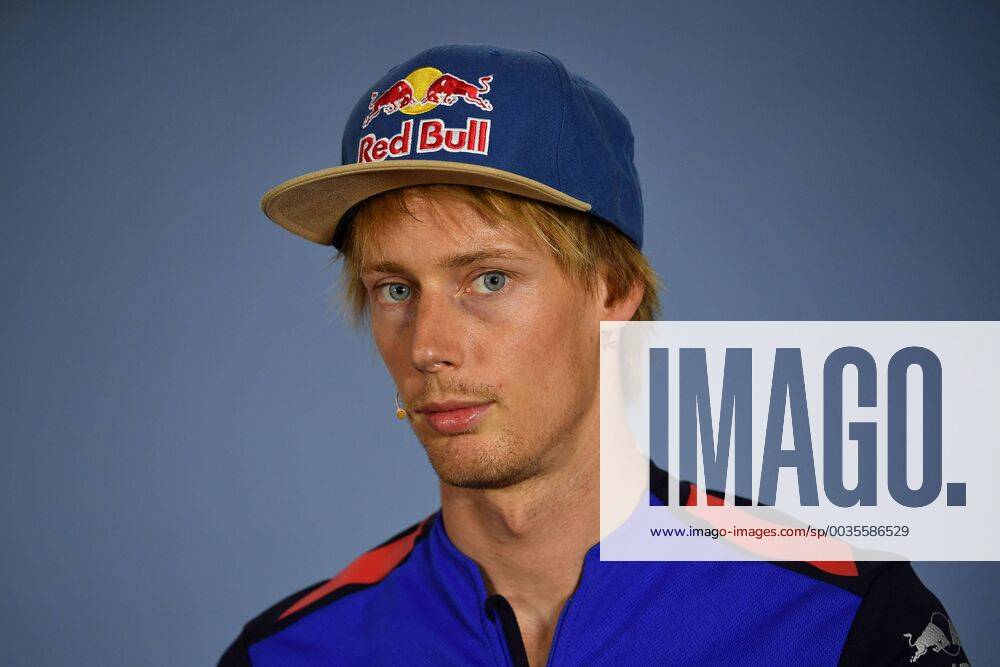 Brendon HARTLEY (GBR (Scuderia Toro Rosso), Aktion,Einzelbild,angeschnittenes Einzelmotiv,Portraet,Portrait,Porträt, Gestik, Pressekonferenz. Formel 1:GP von DeutschlandDeutschland,Hockenheimring,Saison 2018,am 19.07.2018.