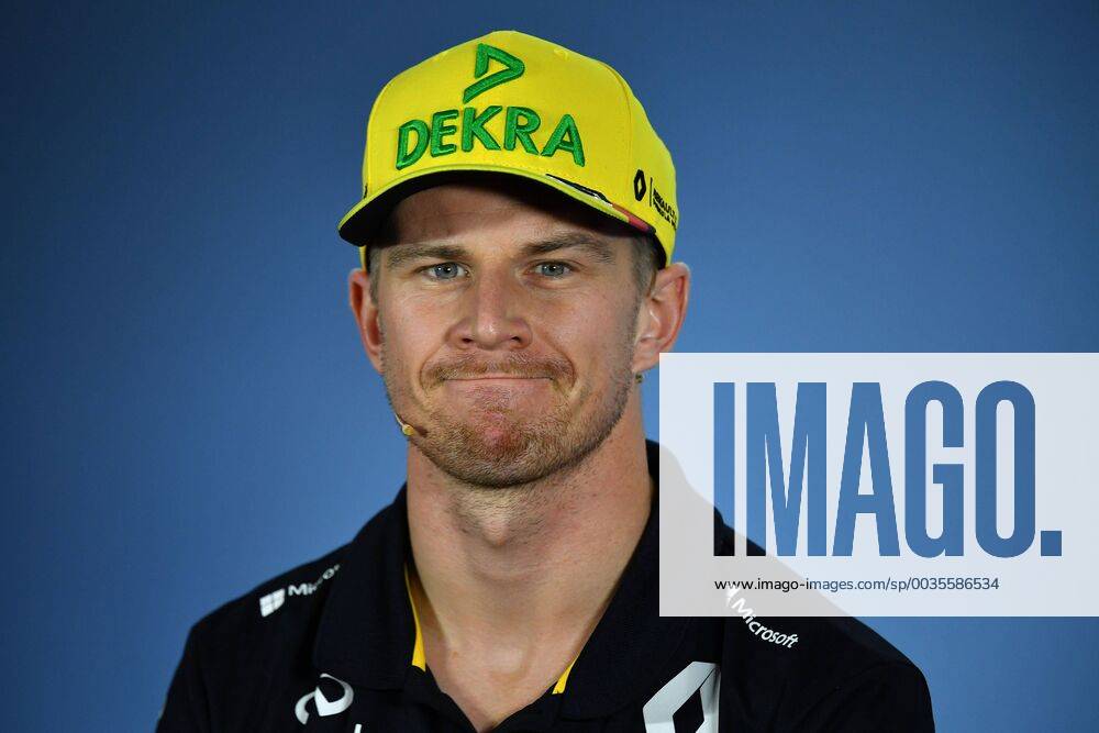 Nico HUELKENBERG,HÜLKENBERG (GER,Renault F1 Team), Aktion,Einzelbild,angeschnittenes Einzelmotiv,Portraet,Portrait,Porträt, Pressekonferenz. Formel 1:GP von DeutschlandDeutschland,Hockenheimring,Saison 2018,am 19.07.2018.
