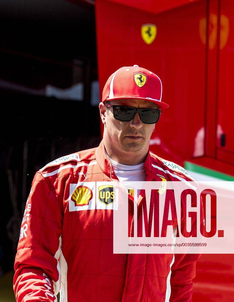Motorsport: Formel 1, Saison 2018 2019, Training am Freitag, 20.07.2018 am Hockenheimring in Hockenheim (Deutschland). Kimi Raikkonen (Scuderia Ferrari) geht aus der Box in das Motorhome.