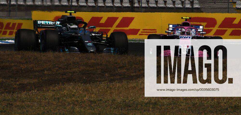 Formel 1 Grand Prix von Deutschland, Grand Prix von Deutschland 1.Freies Training 2018, v.l. Lewis Hamilton (Mercedes AMG), Esteban Ocon (Force India - Mercedes) Hockenheim