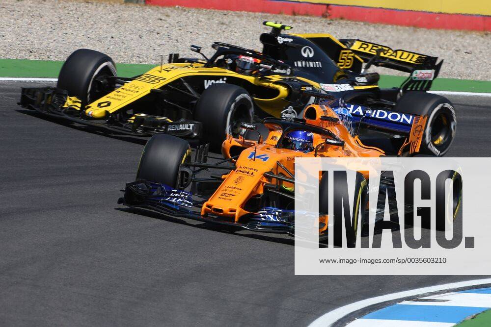 Photo4 LaPresse 20 07 2018 Hockenheimring, Germany Grand Prix Formula One Germany 2018 In the pic:Fernando Alonso (ESP) McLaren MCL32 and Carlos Sainz Jr (ESP) Renault Sport F1 Team RS18