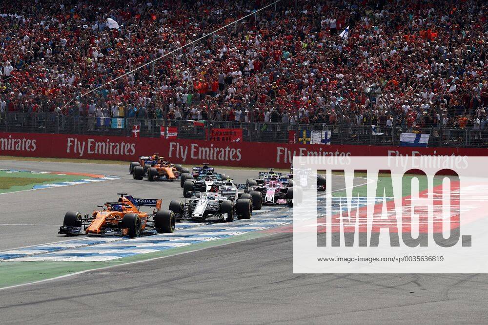 Photo4 LaPresse 22 07 2018 Hockenheimring, Germany Grand Prix Formula One Germany 2018 In the pic: Fernando Alonso (ESP) McLaren MCL32 leads Marcus Ericsson (SUE) Sauber C37