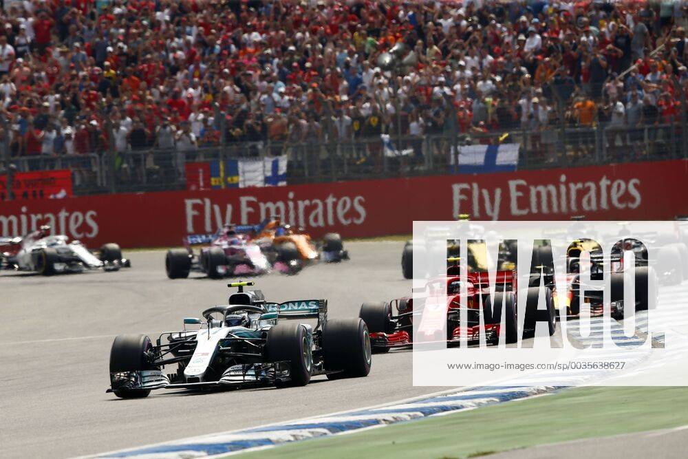Motorsports: FIA Formula One World Championship WM Weltmeisterschaft 2018, Grand Prix of Germany, 77 Valtteri Bottas (FIN, Mercedes AMG Petronas Motorsport), 7 Kimi Raikkonen (FIN, Scuderia Ferrari), Hockenheim Germany