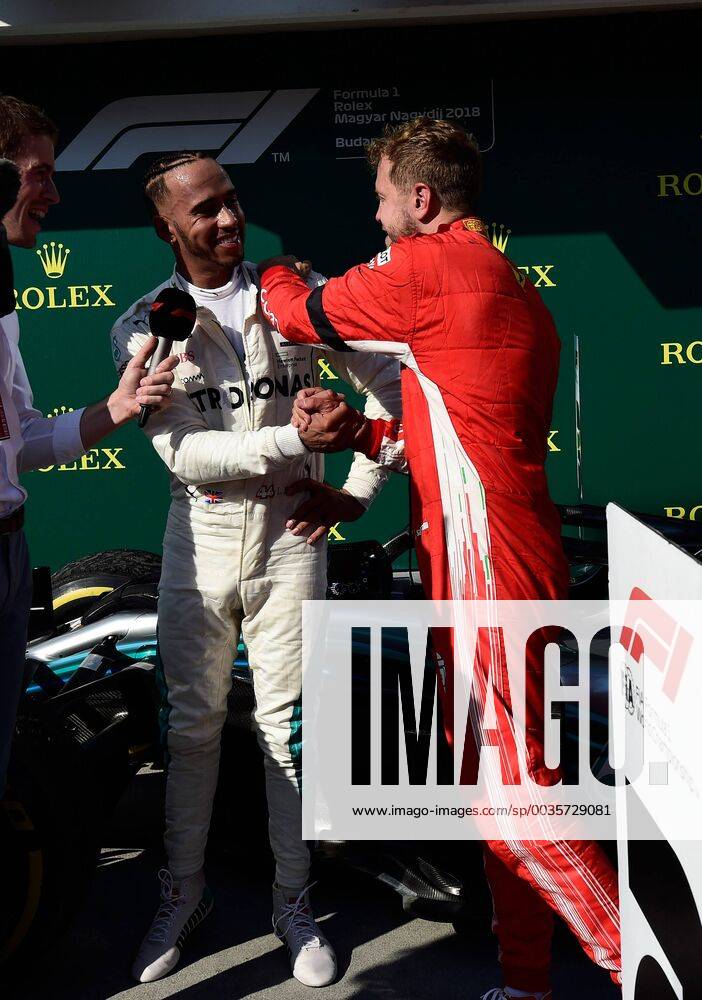 Lewis Hamilton; Mercedes Grand Prix, Sebastian Vettel, Scuderia Ferrari, formula 1 GP, Ungarn in Budapest, 29.07.2018 Photo:mspb Jerry Andre Lewis Hamilton; Sebastian Vettel, formula 1 GP, Ungarn 2018