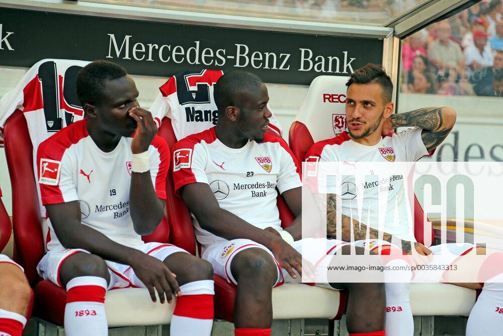 VfB Stuttgart - Atletico Madrid Deutschland, Stuttgart, 05.08.2018, Fussball, Bundesliga, Saison 2018 2019, Testspiel, VfB Stuttgart - Atletico Madrid: v.l. Chadrac Akolo, Orel Mangala, Anastasios Donis (alle VfB Stuttgart).
