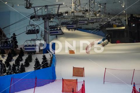 Dudai, UAE - March,20,2023: Attraction in the Mall of the Emirates "Ski Dubai" in Dubai, UAE, ski dubai, sport, mall of the emirates, ski, dubai, uae, winter, slope, cold, united, snow, people, vacation, inside, city, styles, luxury, urban, mall, destinations, area, united arab emirates, emirates, tourism, arab, ski lift, snow sports, snow resort, winter activities, healthy, skiing, people skiing, unique building, travelling, landmark, dubai vacation, attractions