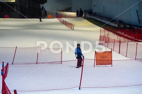 Dudai, UAE - March,20,2023: Attraction in the Mall of the Emirates "Ski Dubai" in Dubai, UAE, ski dubai, sport, mall of the emirates, ski, dubai, uae, winter, slope, cold, united, snow, people, vacation, inside, city, styles, luxury, urban, mall, destinations, area, united arab emirates, emirates, tourism, arab, ski lift, snow sports, snow resort, winter activities, healthy, skiing, people skiing, unique building, travelling, landmark, dubai vacation, attractions