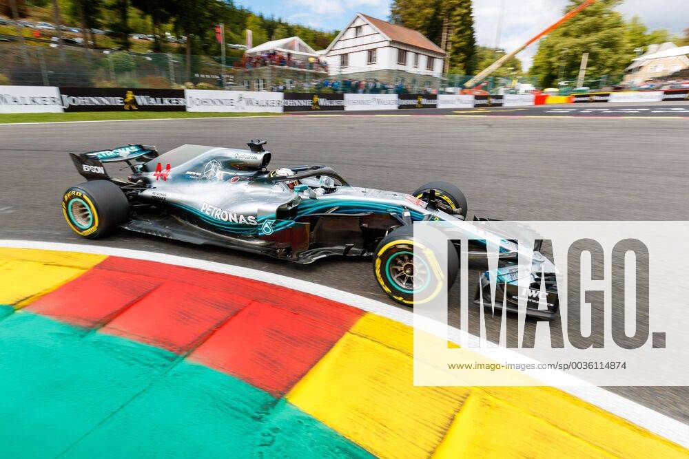 Lewis Hamilton (Mercedes AMG Petronas Formula One Team) mit seinem Auto auf der Strecke, Grosser Preis von Belgien 2018, Motorsport, Formel 1, 25.08.2018, Grosser Preis von Belgien 2018, Motorsport, Formel 1, 25.08.2018 Spa Franchorchamps