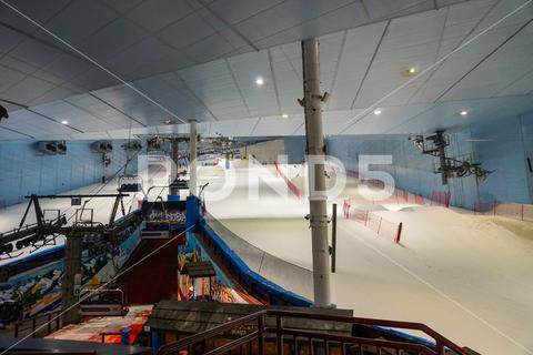 Dudai, UAE - March,20,2023: Attraction in the Mall of the Emirates "Ski Dubai" in Dubai, UAE, ski dubai, sport, mall of the emirates, ski, dubai, uae, winter, slope, cold, united, snow, people, vacation, inside, city, styles, luxury, urban, mall, destinations, area, united arab emirates, emirates, tourism, arab, ski lift, snow sports, snow resort, winter activities, healthy, skiing, people skiing, unique building, travelling, landmark, dubai vacation, attractions