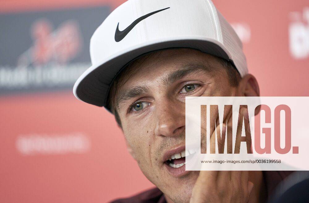 Made in Denmark European Tour Thorbjorn Olesen at the press meeting before the golf tournament Made in Denmark, at Silkeborg Golf Club, Wednesday 29 August 2018. Danmark