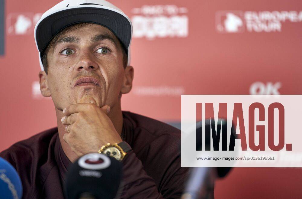 Made in Denmark European Tour Thorbjorn Olesen at the press meeting before the golf tournament Made in Denmark, at Silkeborg Golf Club, Wednesday 29 August 2018. Danmark