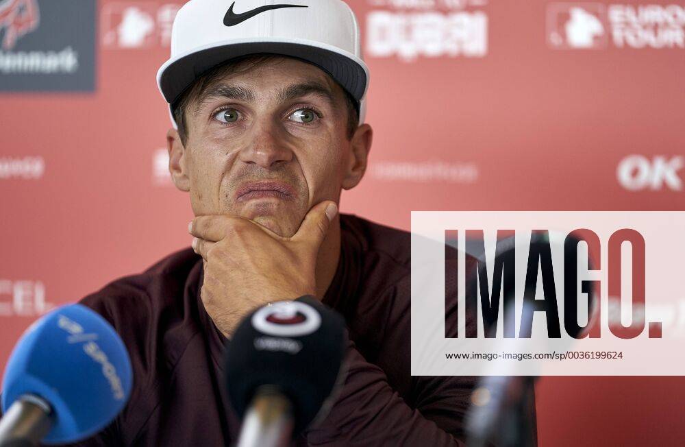 Made in Denmark European Tour Thorbjorn Olesen at the press meeting before the golf tournament Made in Denmark, at Silkeborg Golf Club, Wednesday 29 August 2018. Danmark