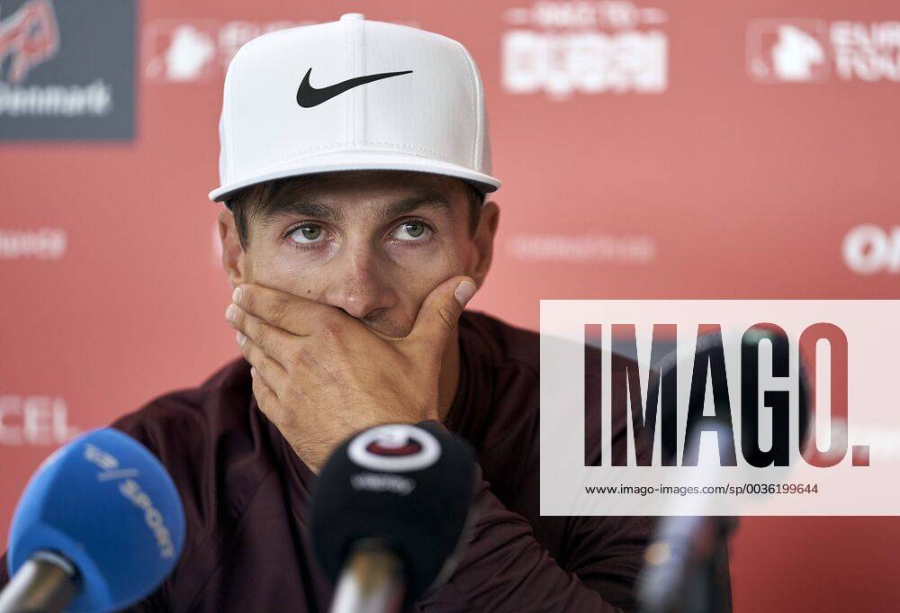 Made in Denmark European Tour Thorbjorn Olesen at the press meeting before the golf tournament Made in Denmark, at Silkeborg Golf Club, Wednesday 29 August 2018. Danmark