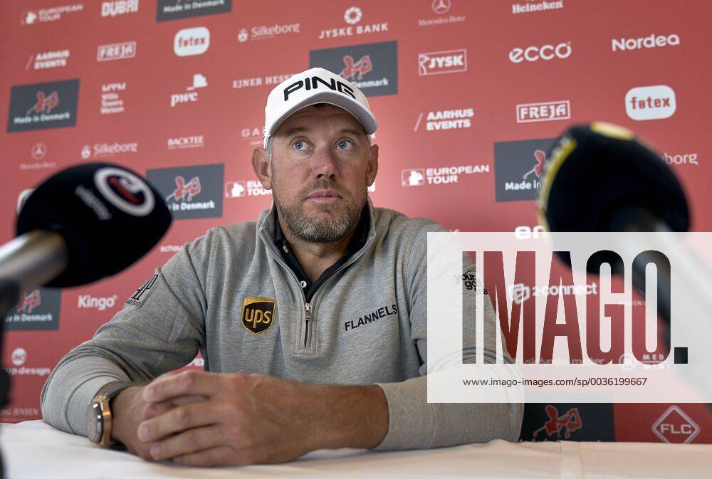 Made in Denmark European Tour Lee Westwood at the press meeting before the golf tournament Made in Denmark, at Silkeborg Golf Club, Wednesday 29 August 2018. Danmark