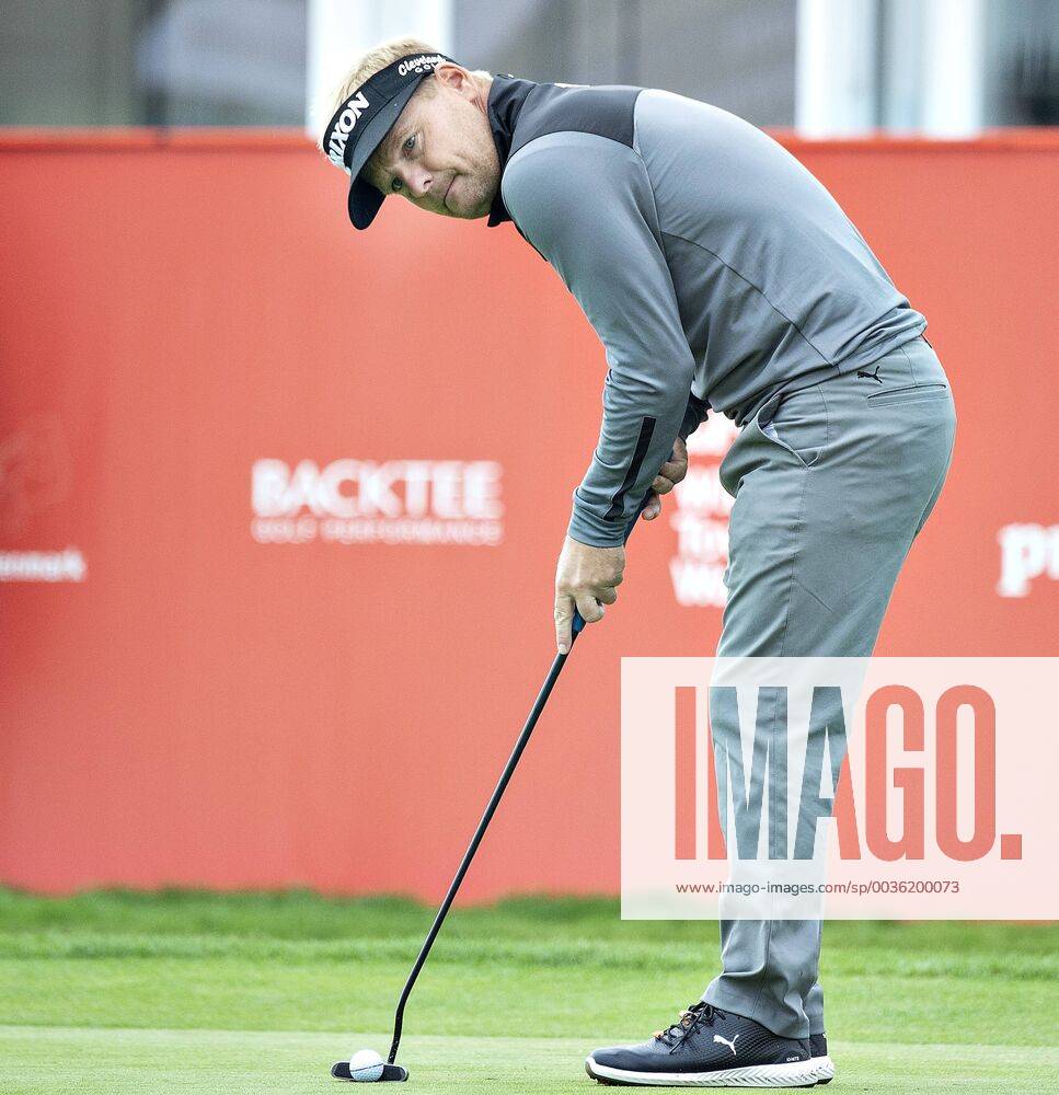 Soeren Kjeldsen ses her ude paa Pro Am runden dagen foer starten paa golfturneringen Made in Denmark paa Silkeborg Golf Klub , onsdag 29. august 2018.. , Silkeborg Jylland Denmark