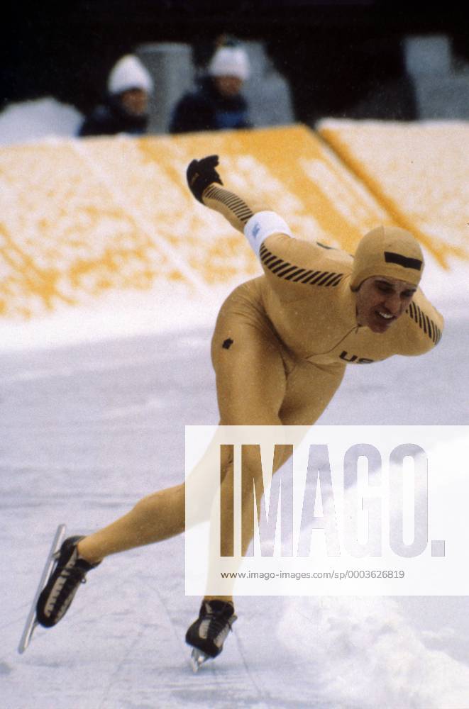 Eric Heiden (USA) Eisschnellauf OS Sommer Herren Olympische Spiele 1980, Winterspiele, Einzelbild Aufnahmedatum geschätzt Lake Placid Dynamik, Eisschnellauf OS Sommer Herren Olympische Spiele 1980, Winterspiele, Einzelbild Aufnahmedatum geschätzt Lake Placid Dynamik,